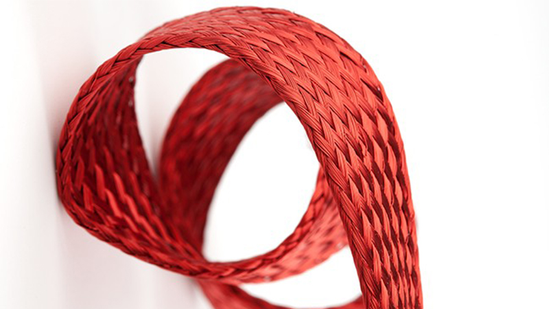 red type 7 Litz wire braided in rectangular shape